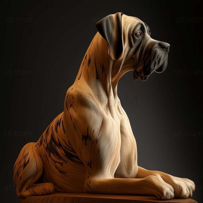 3D model Great Dane dog (STL)